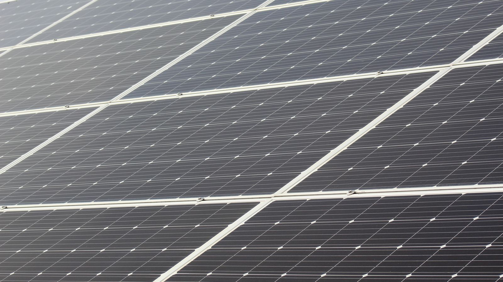 Solarmodule mit feinem Zellraster in Nahaufnahme
